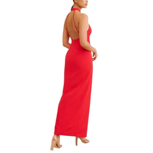 Anthropologie x Liv Foster Halter Gown Open Back Cocktail Dress Red Size 2 - Picture 5 of 8